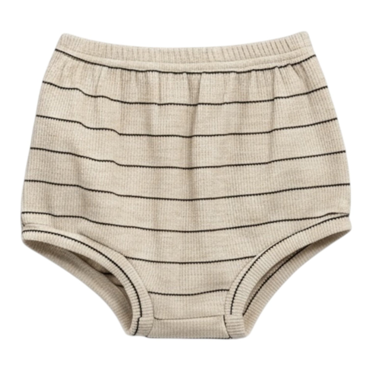 Beige Stripe Short Sleeve Top & Bloomer Set