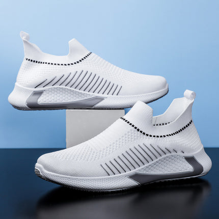 Fashion Mesh Sock Shoes With Striped Design Men Outdoor Breathable Slip-on Sneakers Csuale Lightweight Running Sports Shoes - 𝓢𝓱𝓸𝓹𝓵𝓮𝓬𝔂