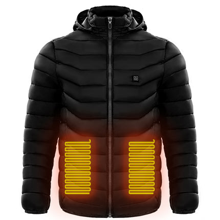 Men Heated Puffer Jacket Electric Heating Coat Insulated Hood Windbreaker - 𝓢𝓱𝓸𝓹𝓵𝓮𝓬𝔂