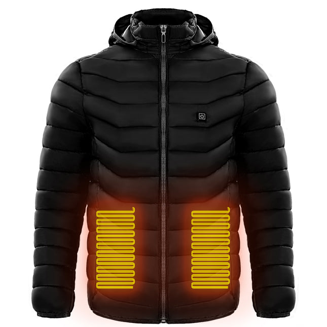 Men Heated Puffer Jacket Electric Heating Coat Insulated Hood Windbreaker - 𝓢𝓱𝓸𝓹𝓵𝓮𝓬𝔂