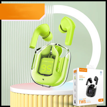 New Mini Transparent Wireless Bluetooth Headset Digital Display ENC Noise Reduction True Wireless Sports Music - 𝓢𝓱𝓸𝓹𝓵𝓮𝓬𝔂