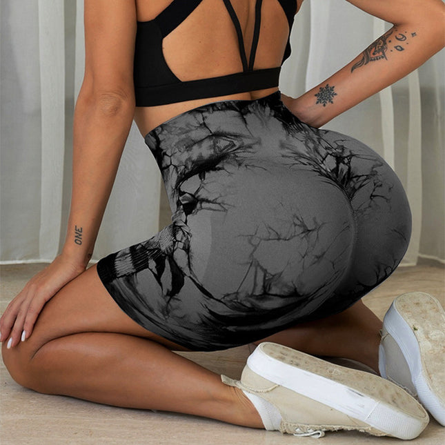 Tie-dye Printed Yoga Pants Summer Quick-drying Fitness Shorts Sexy High-waisted Hip-lifting Leggings Women Pants - 𝓢𝓱𝓸𝓹𝓵𝓮𝓬𝔂