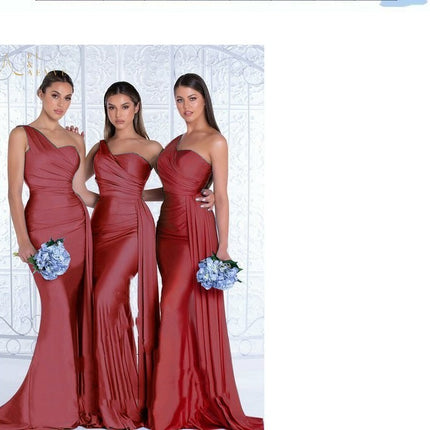 Plus Size Fat MM Mermaid One Shoulder Elegant Wedding Dress - 𝓢𝓱𝓸𝓹𝓵𝓮𝓬𝔂