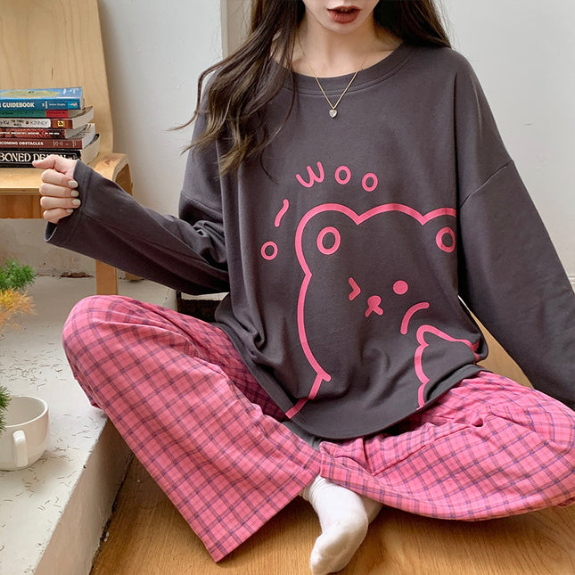 Women's Fashion Casual Printing Long-sleeved Trousers Homewear Suit - 𝓢𝓱𝓸𝓹𝓵𝓮𝓬𝔂