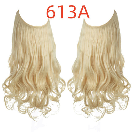 Wig Female Fish Line Type Long Curly Hair Chemical Fiber Extension Piece Matte High Temperature Silk Fish Silk Thread Wig Piece - 𝓢𝓱𝓸𝓹𝓵𝓮𝓬𝔂