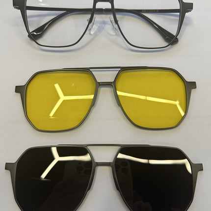 Driving Men's Three-in-one Magnetic Aluminum Magnesium Glasses - 𝓢𝓱𝓸𝓹𝓵𝓮𝓬𝔂