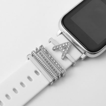 Suitable For Silicone Strap With Diamonds 26 English Letters Fashion Alloy Strap - 𝓢𝓱𝓸𝓹𝓵𝓮𝓬𝔂