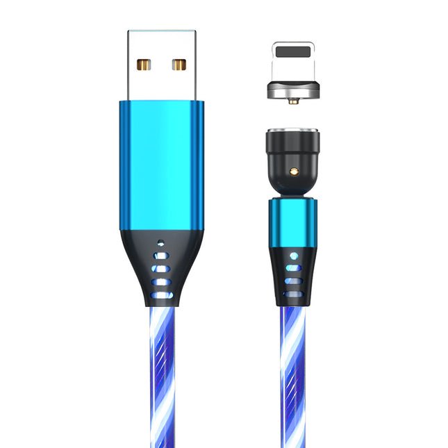 540 Rotate Luminous Magnetic Cable 3A Fast Charging Mobile Phone Charge Cable For LED Micro USB Type C For I Phone Cable - 𝓢𝓱𝓸𝓹𝓵𝓮𝓬𝔂