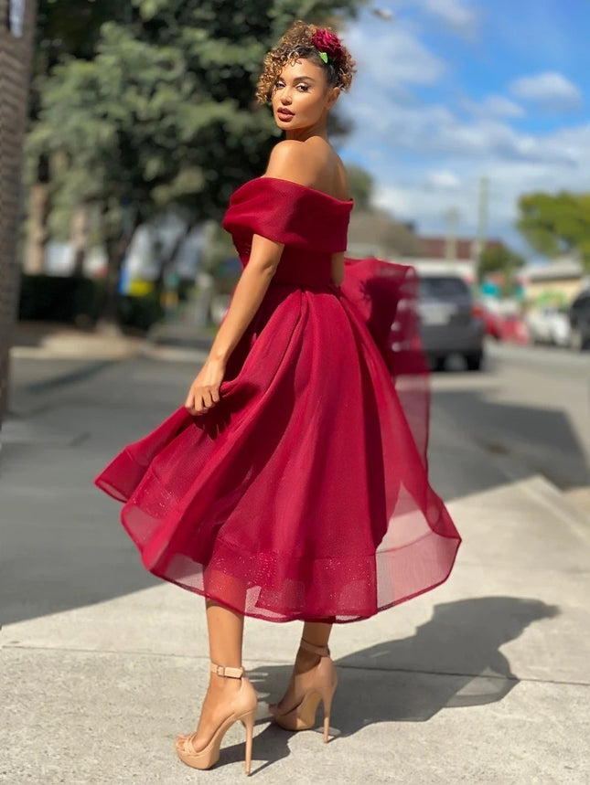 Womens Solid Casual Party Night Dress Club Off Shoulder Gown Elegant Backless Sexy Dress Birthday - 𝓢𝓱𝓸𝓹𝓵𝓮𝓬𝔂
