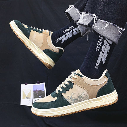 Lace-up Casual Shoes Men Soft Thick Sole Fashion Comfortable Breathable Flats Sneakers Student Platform Outdoor Walking Shoes - 𝓢𝓱𝓸𝓹𝓵𝓮𝓬𝔂