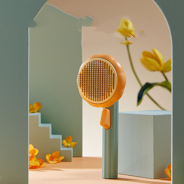 New Pet Cat Brush Hot Selling Hand-held Steel Wire Self-cleaning Comb Looper For Hair Removal - 𝓢𝓱𝓸𝓹𝓵𝓮𝓬𝔂