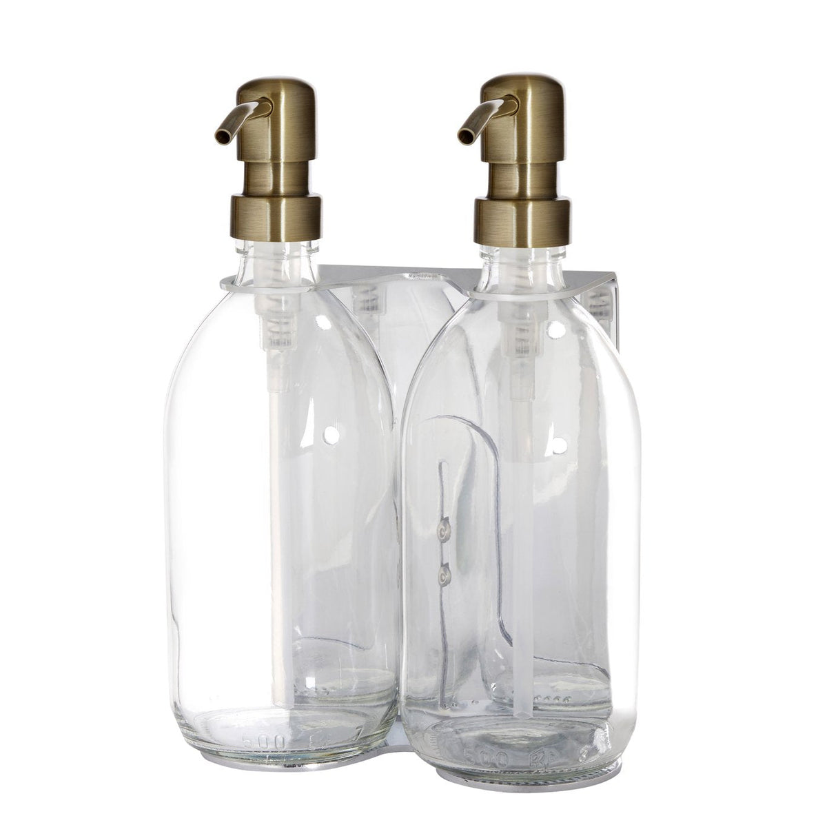 Chrome Double Wall Mounted Soap Dispenser