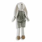 Classic Cotton Bunny Toy – Sage Green Outfit