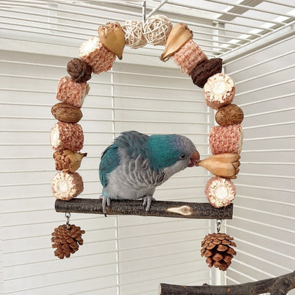 Wooden Parrot Swing Natural Log Bird Stand Pole Perched Wooden Mountain Parrot Toys - 𝓢𝓱𝓸𝓹𝓵𝓮𝓬𝔂