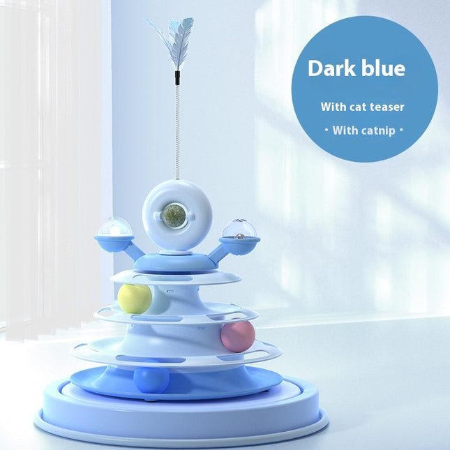 4 Levels Cat Toy Tower Turntable Roller Balls Toys Interactive Intelligence Pets Toys Training Track Puzzle Funny Games Accessories Pet Products - 𝓢𝓱𝓸𝓹𝓵𝓮𝓬𝔂