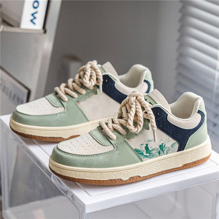 Lace-up Casual Shoes Men Soft Thick Sole Fashion Comfortable Breathable Flats Sneakers Student Platform Outdoor Walking Shoes - 𝓢𝓱𝓸𝓹𝓵𝓮𝓬𝔂