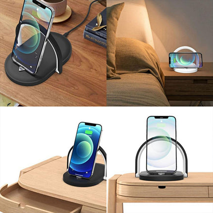 3 In 1 Foldable Wireless Charger Night Light Wireless Charging Station Stonego LED Reading Table Lamp 15W Fast Charging Light - 𝓢𝓱𝓸𝓹𝓵𝓮𝓬𝔂