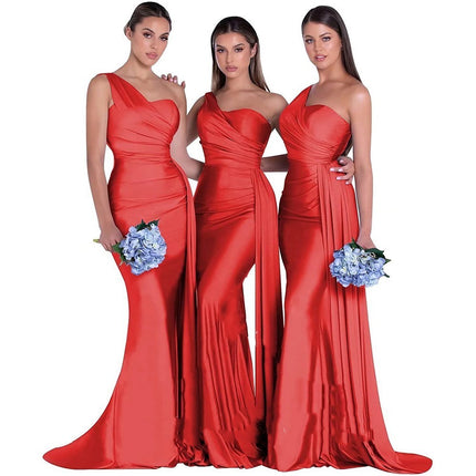 Plus Size Fat MM Mermaid One Shoulder Elegant Wedding Dress - 𝓢𝓱𝓸𝓹𝓵𝓮𝓬𝔂