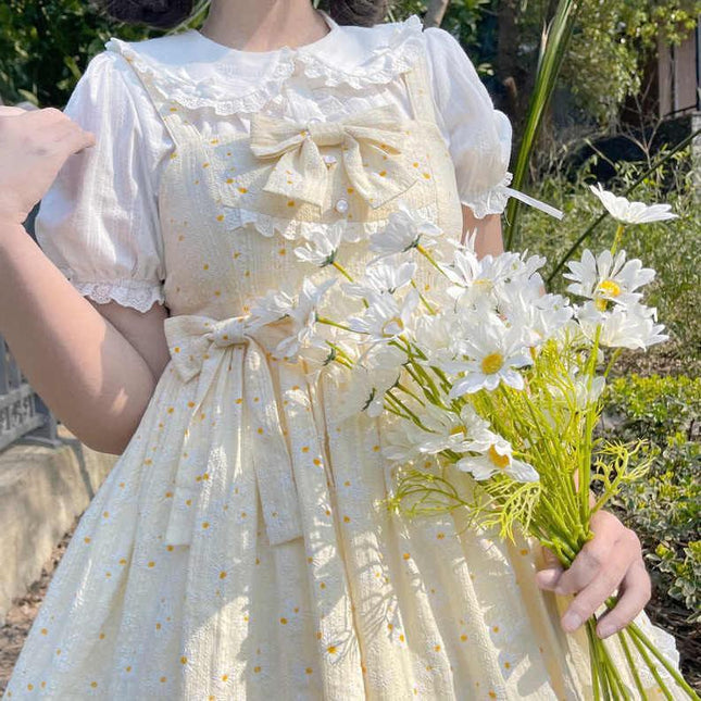 Summer Women's Lolita Peter Pan Collar Short Sleeve Shirt 