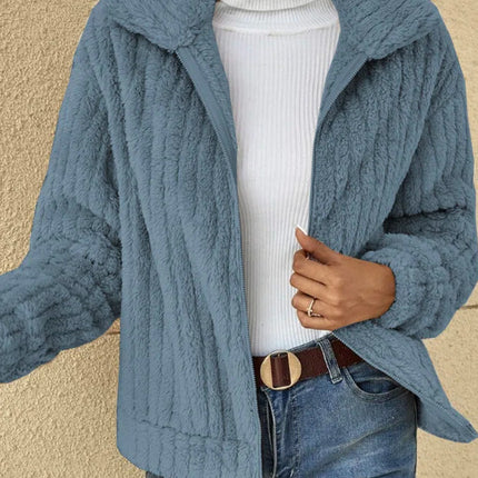 Women's Fleece Lapel Cropped Jacket - 𝓢𝓱𝓸𝓹𝓵𝓮𝓬𝔂