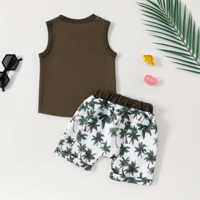 Baby Clothing Sleeveless Vest Shorts 2 Piece Set - 𝓢𝓱𝓸𝓹𝓵𝓮𝓬𝔂