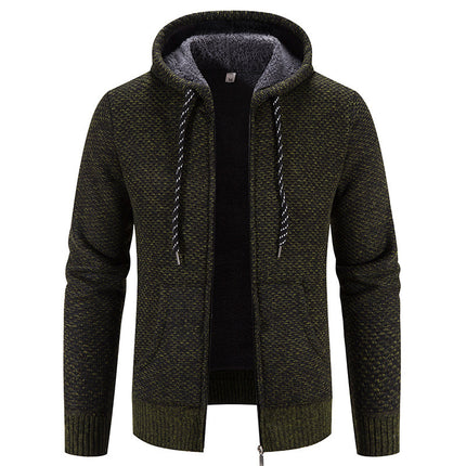 Winter Coat Zipper Closure Solid Color Long Sleeves Drawstring With Hat Keep Warm Casual Thicken Plush Sweater Coat For Daily - 𝓢𝓱𝓸𝓹𝓵𝓮𝓬𝔂