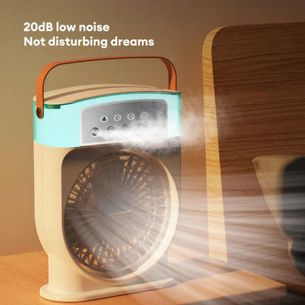 Portable USB Air Conditioner Cooling Fan With 5 Sprays 7 Color Light 600ML Water Tank Spray Mist Air Cooler Humidifiers - 𝓢𝓱𝓸𝓹𝓵𝓮𝓬𝔂