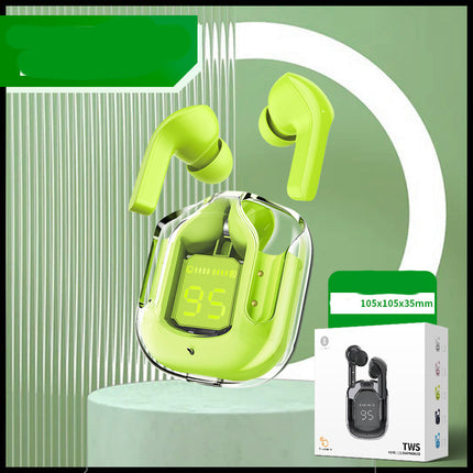 New Mini Transparent Wireless Bluetooth Headset Digital Display ENC Noise Reduction True Wireless Sports Music - 𝓢𝓱𝓸𝓹𝓵𝓮𝓬𝔂