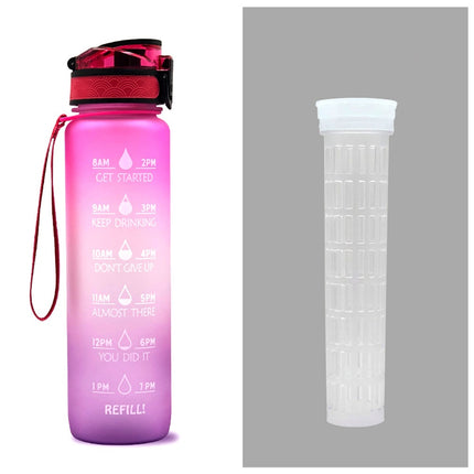 1L Tritan Water Bottle With Time Marker Bounce Cover Motivational Water Bottle Cycling Leakproof Cup For Sports Fitness Bottles - 𝓢𝓱𝓸𝓹𝓵𝓮𝓬𝔂