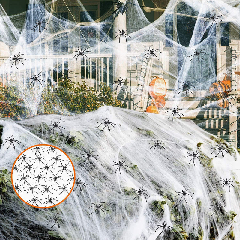Halloween Decoration Cotton Spider Web Atmosphere Layout Props