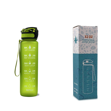 1L Tritan Water Bottle With Time Marker Bounce Cover Motivational Water Bottle Cycling Leakproof Cup For Sports Fitness Bottles - 𝓢𝓱𝓸𝓹𝓵𝓮𝓬𝔂