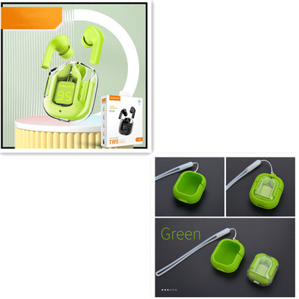 New Mini Transparent Wireless Bluetooth Headset Digital Display ENC Noise Reduction True Wireless Sports Music - 𝓢𝓱𝓸𝓹𝓵𝓮𝓬𝔂
