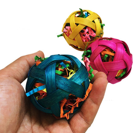 Natural Bamboo Woven Toy Ball Feeding Foraging Toy - 𝓢𝓱𝓸𝓹𝓵𝓮𝓬𝔂