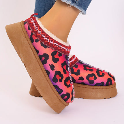 Women's Cartoon Christmas Print Ankle Boots Casual Slip On Plush Lined Home Shoes Comfortable Winter Short Boots - 𝓢𝓱𝓸𝓹𝓵𝓮𝓬𝔂