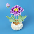 Purple Peony Wool Potted Plant