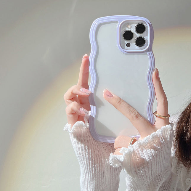 Wave Border Mobile Phone Case Solid Color Simple Candy Color - 𝓢𝓱𝓸𝓹𝓵𝓮𝓬𝔂