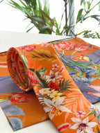 Rust Luxury Silk Pocket Square and tie in Gift set in box, 'Eden' design formal wear for weddings or groomsmen gift