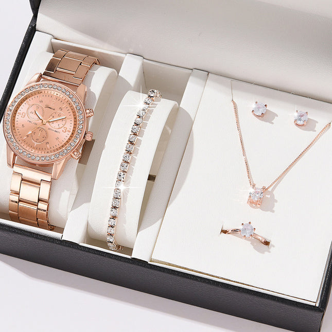 Women's Three-eye Quartz Diamond-embedded Watch - 𝓢𝓱𝓸𝓹𝓵𝓮𝓬𝔂