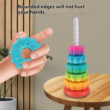 Rainbow Rotating Tower Toy Baby Early Education Intellectual Development Intelligence Ferrule - 𝓢𝓱𝓸𝓹𝓵𝓮𝓬𝔂