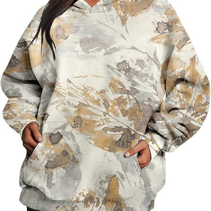 Camouflage Hoodie Maple Leaf Print Oversized Sports Hoodie With Pocket Break - 𝓢𝓱𝓸𝓹𝓵𝓮𝓬𝔂