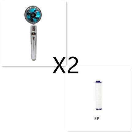 Shower Head Water Saving Flow 360 Degrees Rotating With Small Fan ABS Rain High Pressure Spray Nozzle Bathroom Accessories - 𝓢𝓱𝓸𝓹𝓵𝓮𝓬𝔂