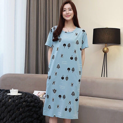 Nightdress Short Sleeve Ladies Summer Homewear Set - 𝓢𝓱𝓸𝓹𝓵𝓮𝓬𝔂
