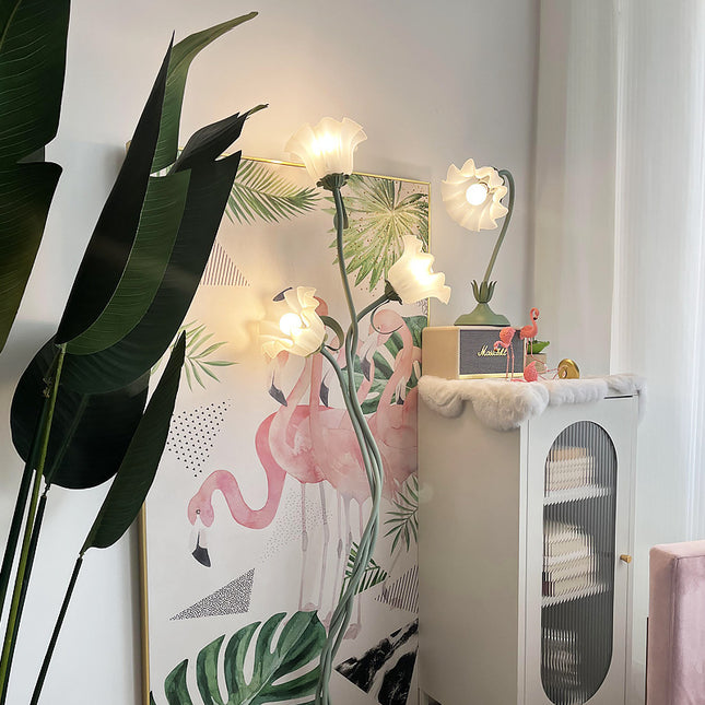 Cream Style Floor Lamp Living Room French Pastoral Bedroom Atmosphere Flower Lamp - 𝓢𝓱𝓸𝓹𝓵𝓮𝓬𝔂