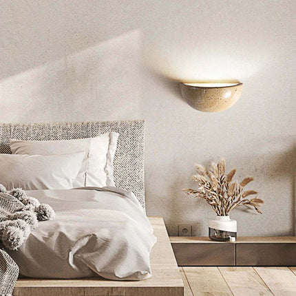 Retro Yellow Cave Stone Bedroom Bedside Lamp Semicircle Living Room Corridor Wall Lamp - 𝓢𝓱𝓸𝓹𝓵𝓮𝓬𝔂