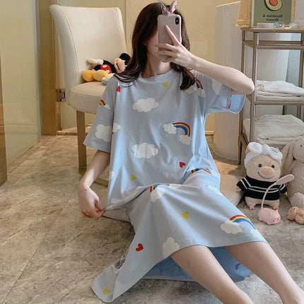 Nightdress Short Sleeve Ladies Summer Homewear Set - 𝓢𝓱𝓸𝓹𝓵𝓮𝓬𝔂