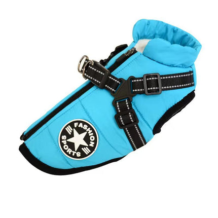 Waterproof Dog Clothes Winter Dog Coat With Harness Warm Pet Clothing Big Dog Jacket Chihuahua Labrador Coat Costume - 𝓢𝓱𝓸𝓹𝓵𝓮𝓬𝔂