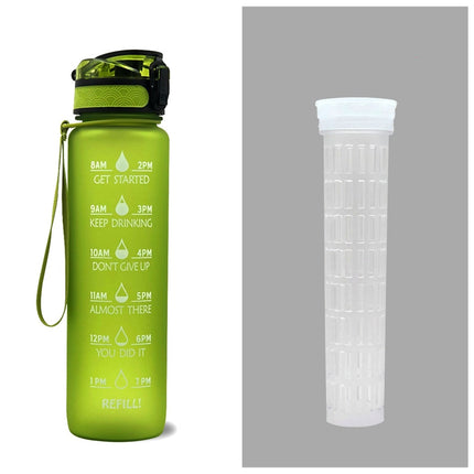1L Tritan Water Bottle With Time Marker Bounce Cover Motivational Water Bottle Cycling Leakproof Cup For Sports Fitness Bottles - 𝓢𝓱𝓸𝓹𝓵𝓮𝓬𝔂