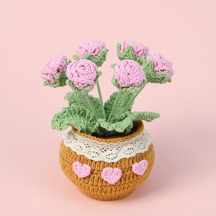 Finished Handmade Wool Woven Home Decoration Tulip Potted Plant - 𝓢𝓱𝓸𝓹𝓵𝓮𝓬𝔂
