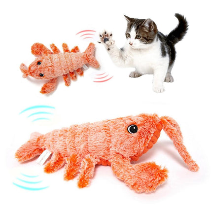 Pet Toys Electric Jumping Shrimp USB Charging Simulation Lobster Funny Cat Plush Pets Toy - 𝓢𝓱𝓸𝓹𝓵𝓮𝓬𝔂
