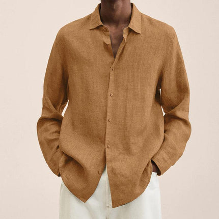 Long Sleeve Lapel Shirt Men's Loose Button Cardigan Sshirt Top Mens Clothing - 𝓢𝓱𝓸𝓹𝓵𝓮𝓬𝔂